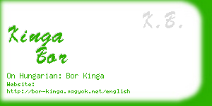 kinga bor business card